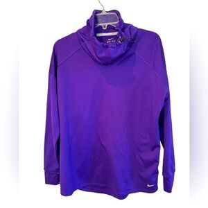 Nike DriFit Purple Toggle Cowl Neck Pullover Sweatshirt
